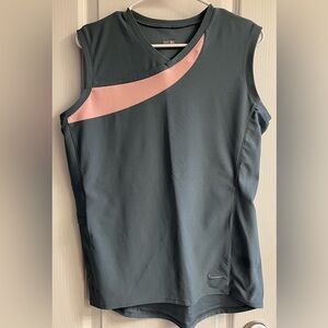 Nike Women's Muscle Tee in Gray with Pink Accent